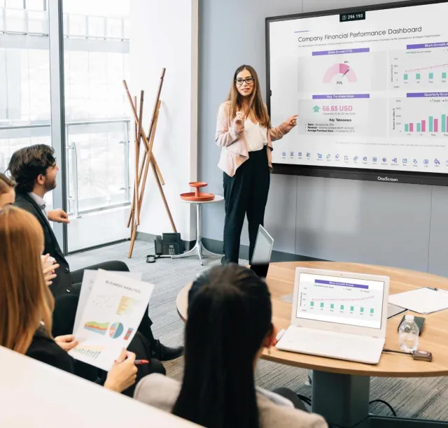 Pantalla interactiva empresarial