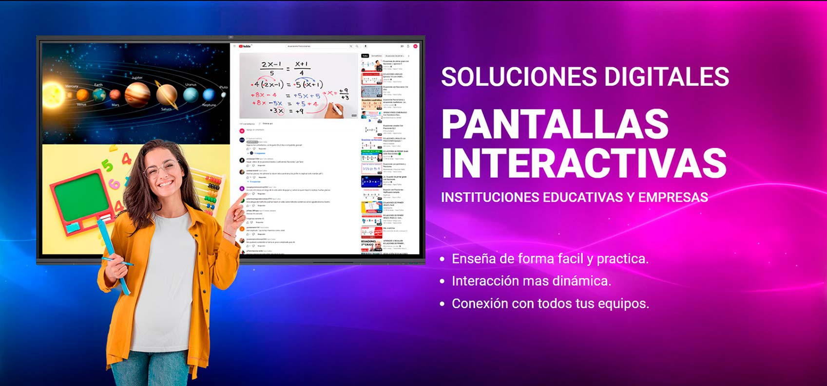 Pantalla interactiva en aula